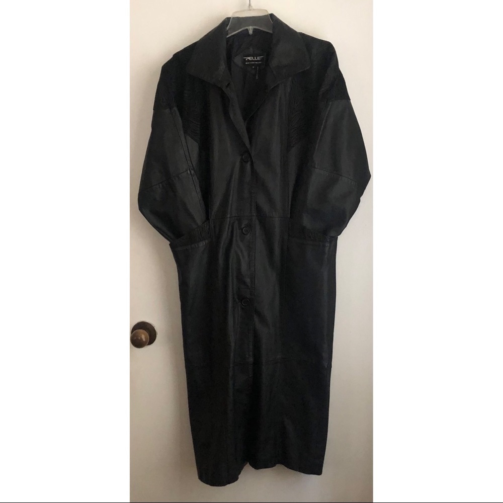 Pelle Vintage Genuine Leather Trench Coat